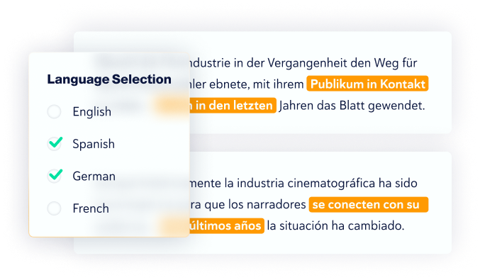 Unterstützung mehrerer Sprachen