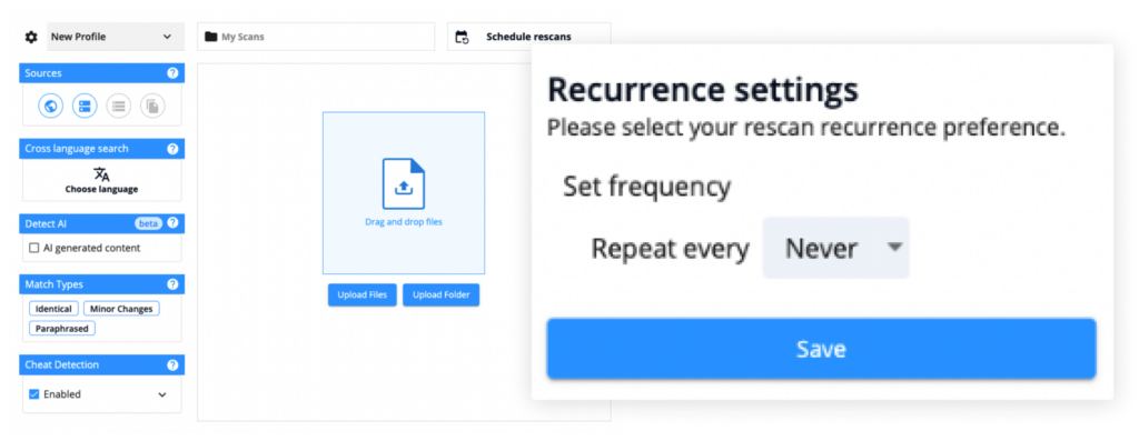 Scheduled Recurring Scans